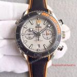 Copy Omega Seamaster Planet Ocean 600m Watch Chronograph Cream Face Rubber Band